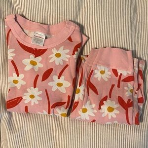 Pink Daisy Hanna Anderson Long John Pajamas in size 6-7 (120cm)